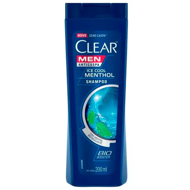 Shampoo Clear Anticaspa Men Ice Cool Menthol Com 200Ml