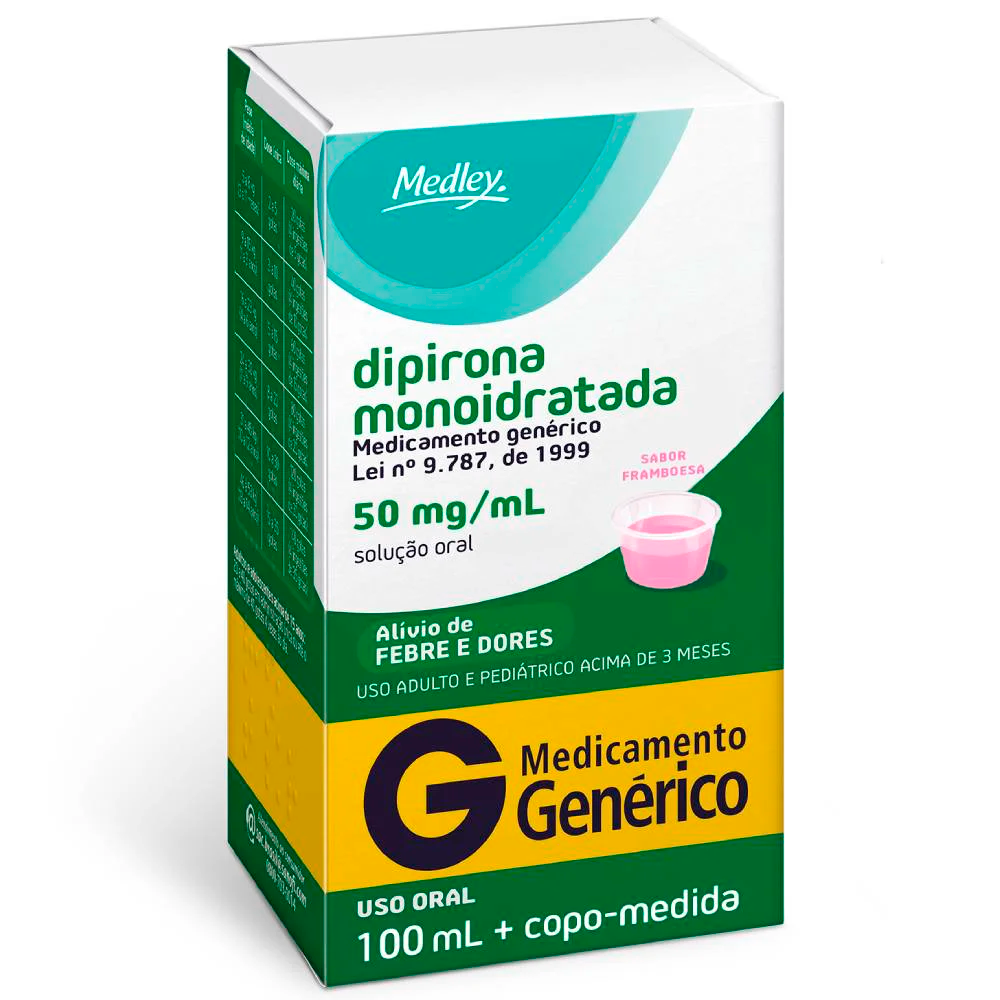 Dipirona Sódica 50Mg Solução Oral Com 100Ml Medley - Dipirona Sódica ...