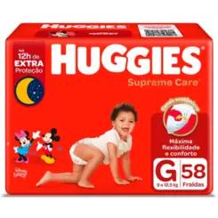 Fralda Huggies Supreme Care Hiper G Com 58 Unidades