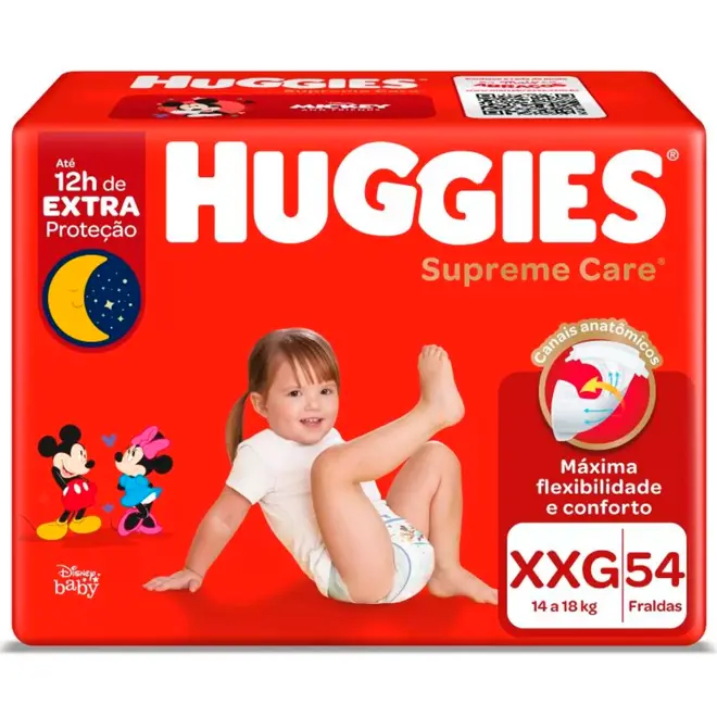 Fralda Huggies Supreme Care Hiper XXG Com 54 Unidades