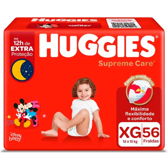 Fralda Huggies Supreme Care Hiper XG Com 56 Unidades