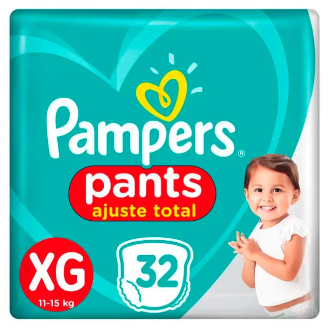 Fralda Pampers Pants Ajuste Total XG Com 32 Unidades