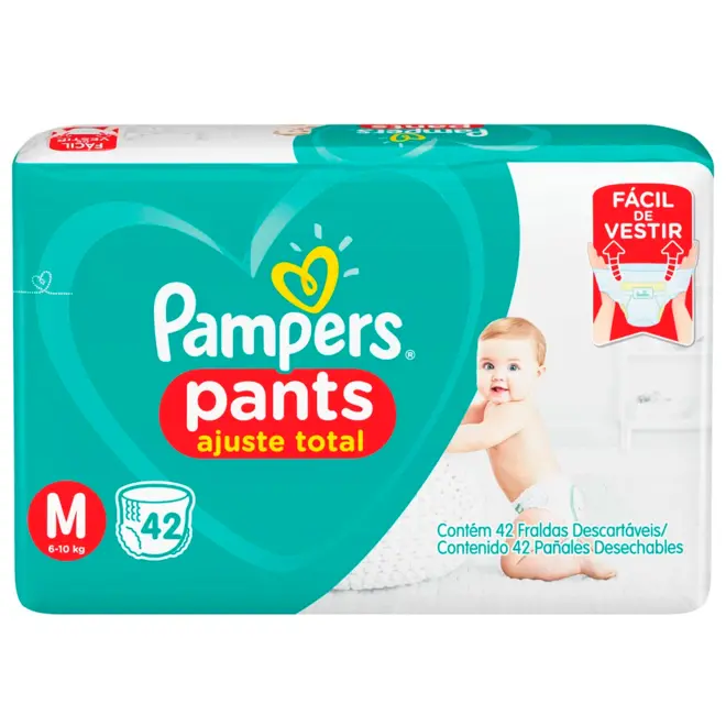 Fralda Pampers Pants Ajuste Total M Com 42 Unidades