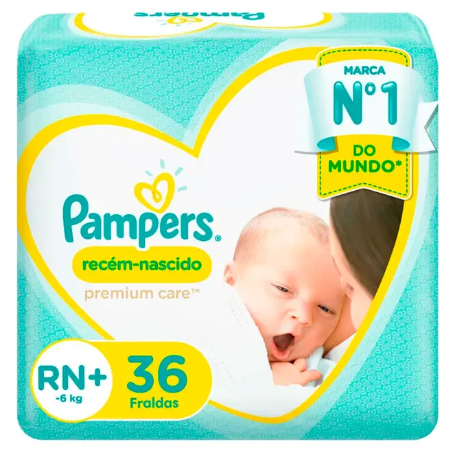 Fralda Pampers Premium Care RN+ Com 36 Unidades