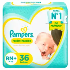 Fralda Pampers Premium Care RN+ Com 36 Unidades