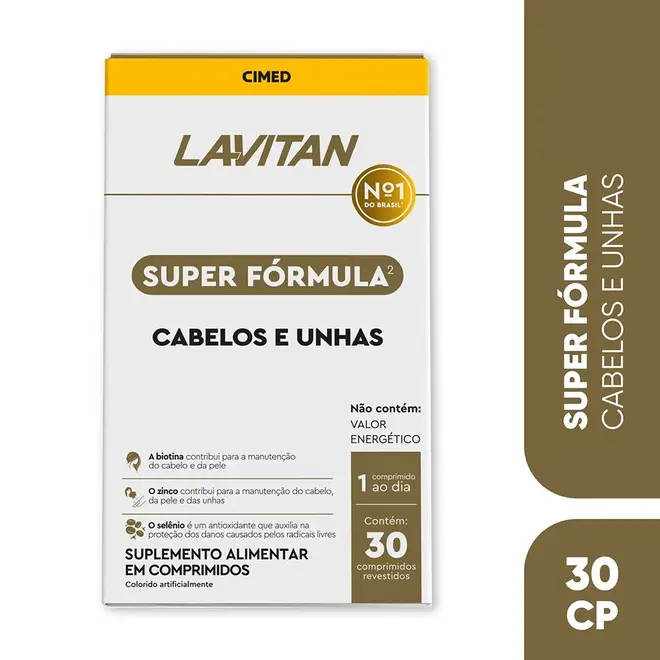 Lavitan Super Fórmula Cabelos e Unhas com 30 Comprimidos - Cimed