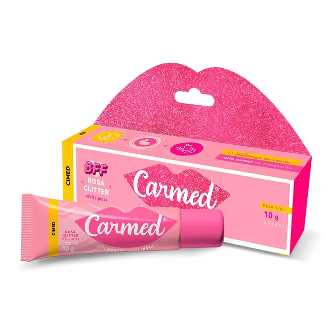 Protetor Labial Carmed BFF Rosa Glitter 10g