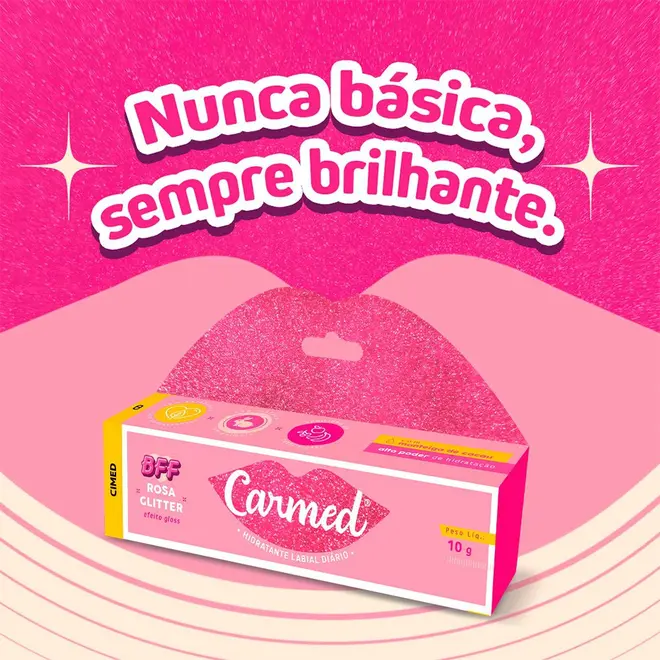 Protetor Labial Carmed BFF Rosa Glitter 10g