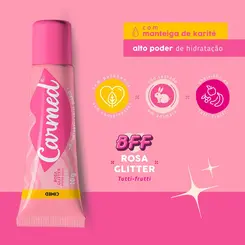 Protetor Labial Carmed BFF Rosa Glitter 10g