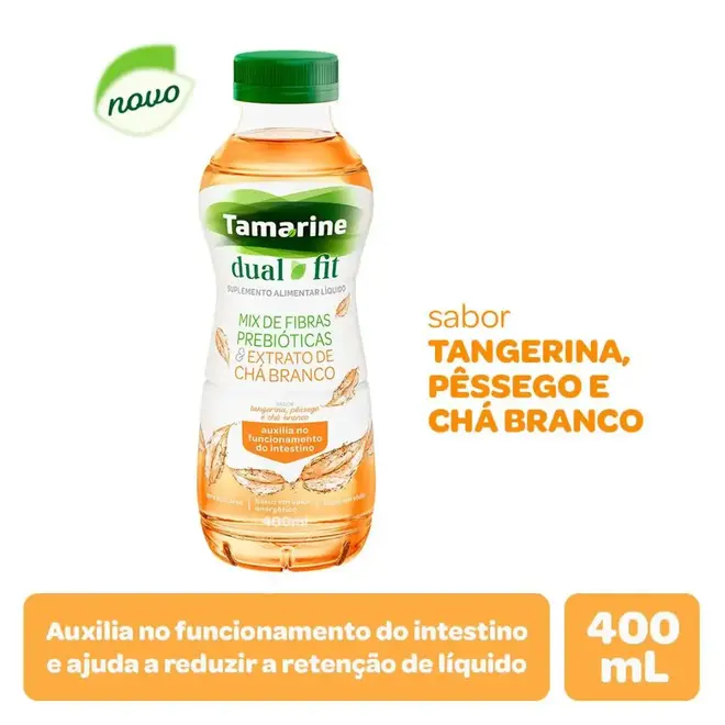 Tamarine Dual Fit Sabor Tangerina, Pêssego e Chá Branco 400ml
