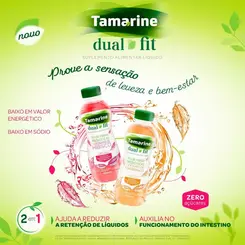 Tamarine Dual Fit Sabor Tangerina, Pêssego e Chá Branco 400ml