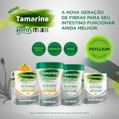 Tamarine Fibras Max em Pó Sem Sabor 10 sachês com 6,5g cada