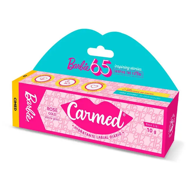 Protetor Labial Carmed Barbie Rose Gold 10g