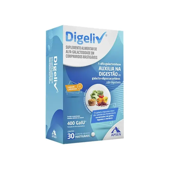 Digeliv 400Fcc Com 30 Comprimidos Mastigáveis Apsen