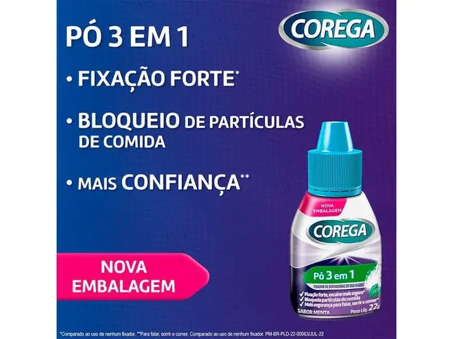 Corega Pó 22g Com 3 Unidades GSK