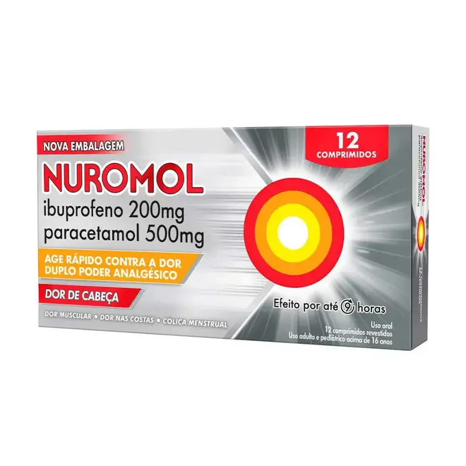 Nuromol 200mg + 500mg Com 12 Comprimidos Reckitt