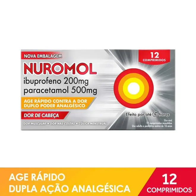Nuromol 200mg + 500mg Com 12 Comprimidos Reckitt