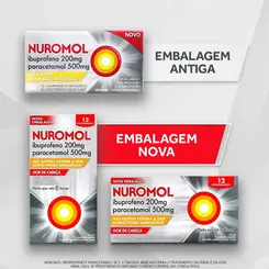 Nuromol 200mg + 500mg Com 12 Comprimidos Reckitt