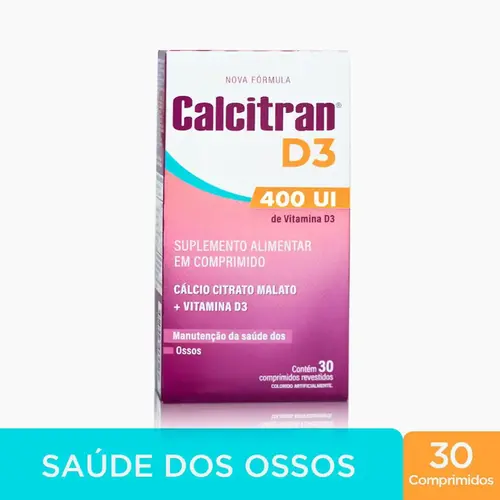 Calcitran D3 400UI com 30 comprimidos (Divcom)