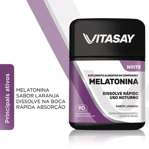 Vitasay Melatonina Laranja Com 90 Comprimidos Hypera