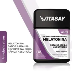 Vitasay Melatonina Laranja Com 90 Comprimidos Hypera