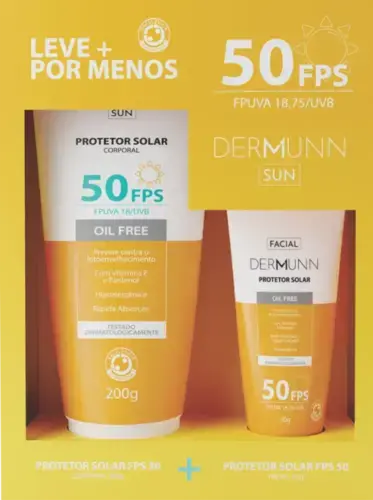 Kit Protetor Solar Dermunn Fps50 Corporal 200G Com Facial 50G