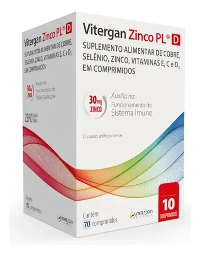 Vitergan Zinco Plus D Com 70 Comprimidos Rev Marjan