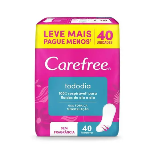 Absorvente Carefree Proteção Diária Sem Perfume Com 40 Unidades