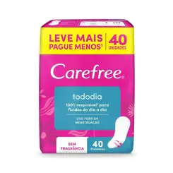 Absorvente Carefree Proteção Diária Sem Perfume Com 40 Unidades