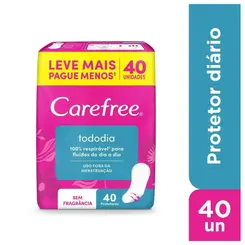 Absorvente Carefree Proteção Diária Sem Perfume Com 40 Unidades