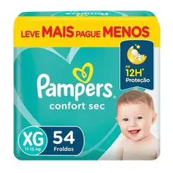 Fralda Pampers Confort Sec - Pacote Econômico XG com 54 Unidades