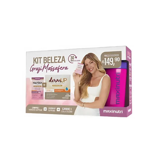 Kit Beleza Grazi Massafera Hair Skin+ Dermup Frutas Vermelhas