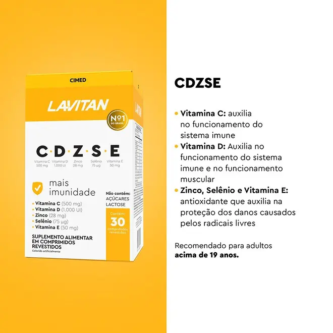 Lavitan Imunidade CDZSE - 30 Comprimidos Revestidos