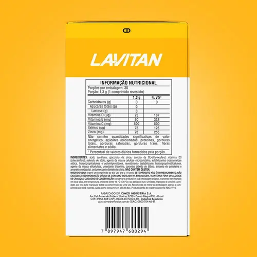 Lavitan Imunidade CDZSE - 30 Comprimidos Revestidos