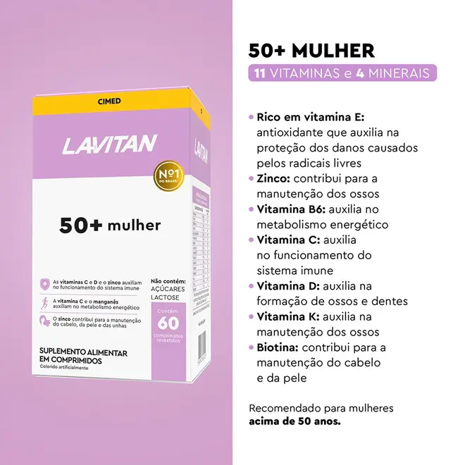 Lavitan 50+ Mulher - 60 Comprimidos