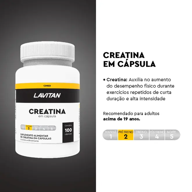 Lavitan Creatina Cápsulas Frasco Com 100