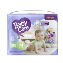 Fralda Baby Care Premium Hiper M – Pacote com 68 unidades