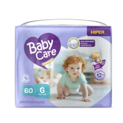 Fralda Baby Care Premium Hiper G – Pacote com 60 unidades