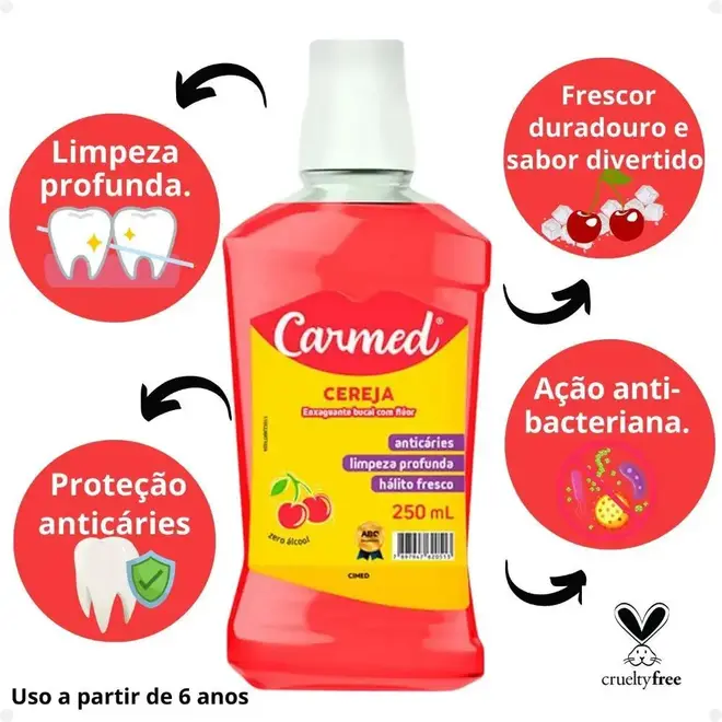 Enxaguante Bucal Carmed Cereja 250ml – CIMED
