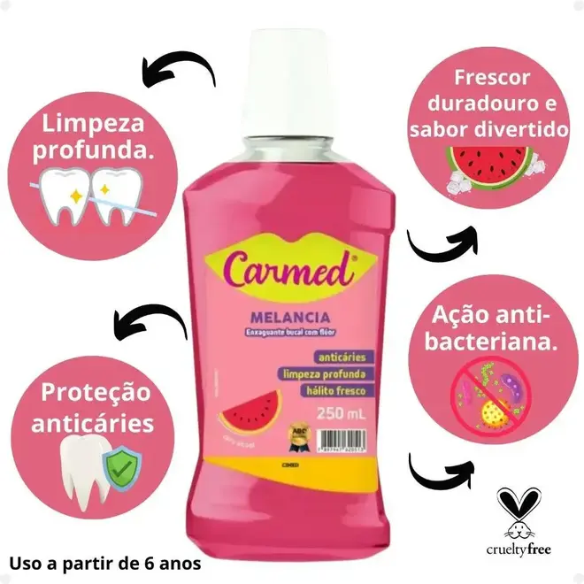 Enxaguante Bucal Carmed Sabor Melancia 250ml – CIMED