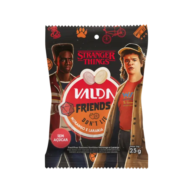 Valda Friends Stranger Things Morango E Laranja 25g