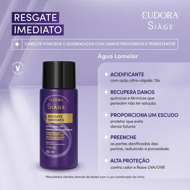 Agua Lamelar Siage Resgate Imediato 150Ml Eudora