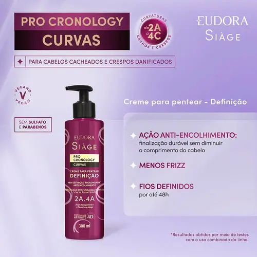 Creme Para Pentear Siàge Pro Cronology Curvas 300ml Eudora