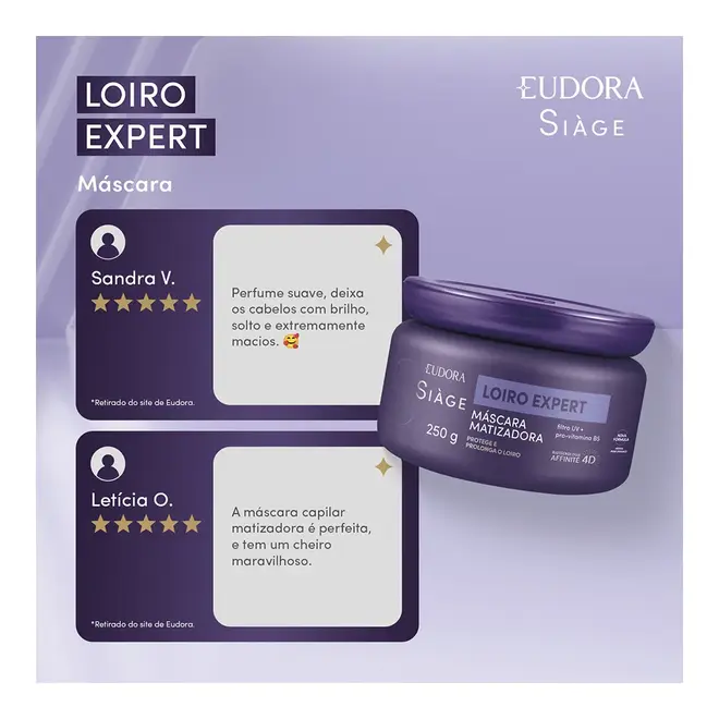 Mascára Tratamento Siage Loiro Expert Desamarelador 250G Eudora