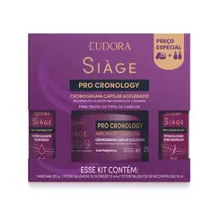 Kit Siage Pro Cronology Mascára 250G+2 Potencializador 10Ml Eudora