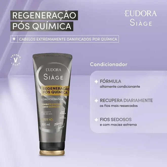 Condicionador Siàge Regeneração Pós Química 200ml Eudora