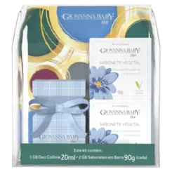Kit Giovanna Baby Colônia 20ml + 2 Sabonetes Vegetais 90g Blue