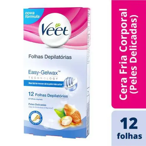 Veet Cera Fria Corpo Pure & Fresh Com 12 Unidades