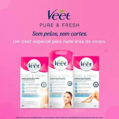 Folha Depilatória Axilas e Virilhas Veet Pure & Fresh 16 unidades