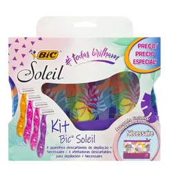 Kit Aparelho De Barbear Bic Soleil Com Necessaire